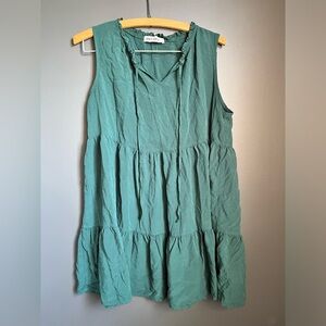 Grace Karin sleeveless tunic top green large box H